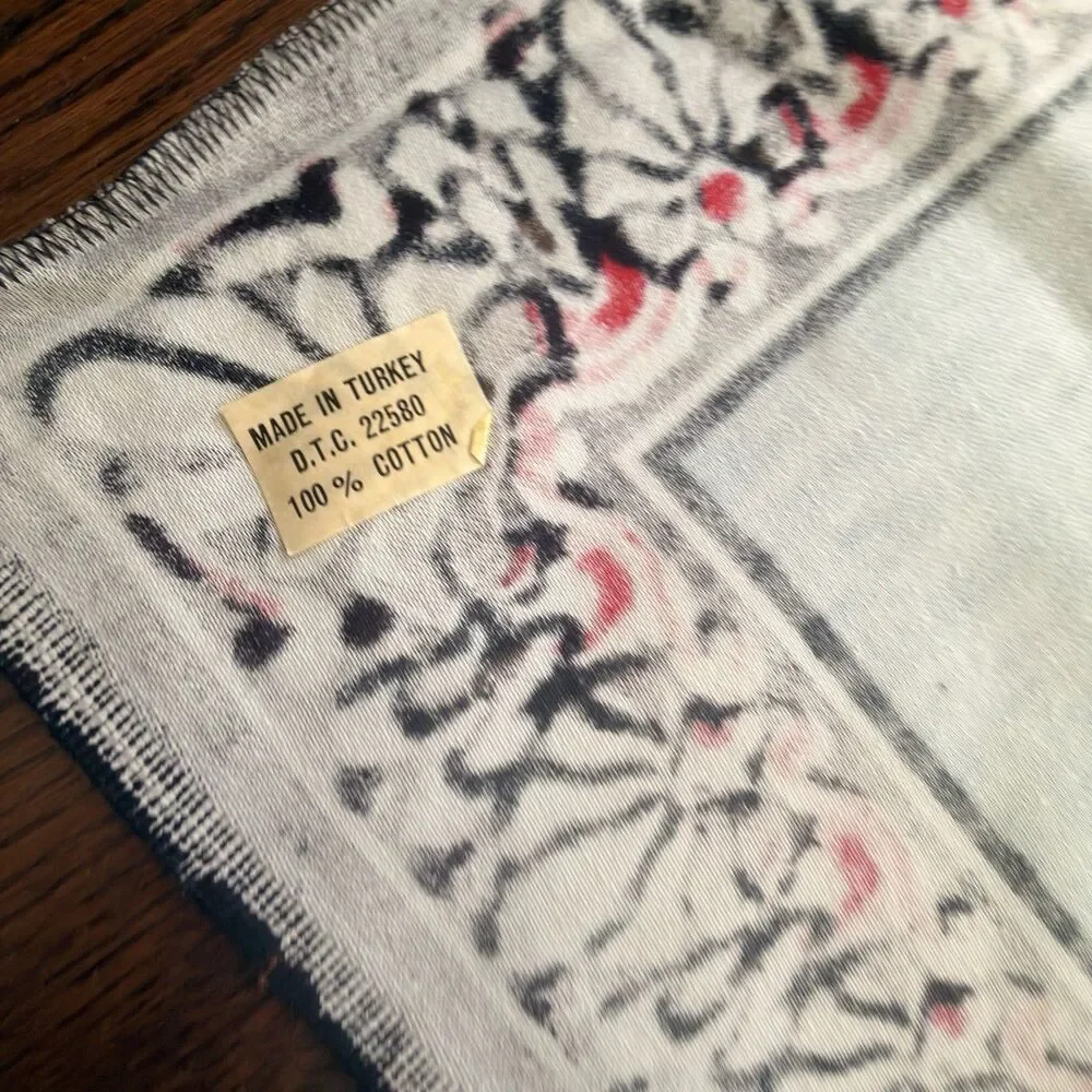 Vintage Turkish Sailing Ship Velour Wall Tapestry 100% Cotton 57x38 Nautical